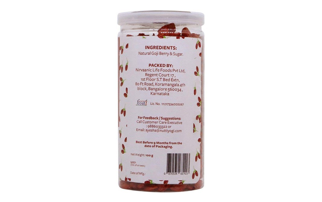 Nutty Yogi Dried Goji Berry    Jar  100 grams
